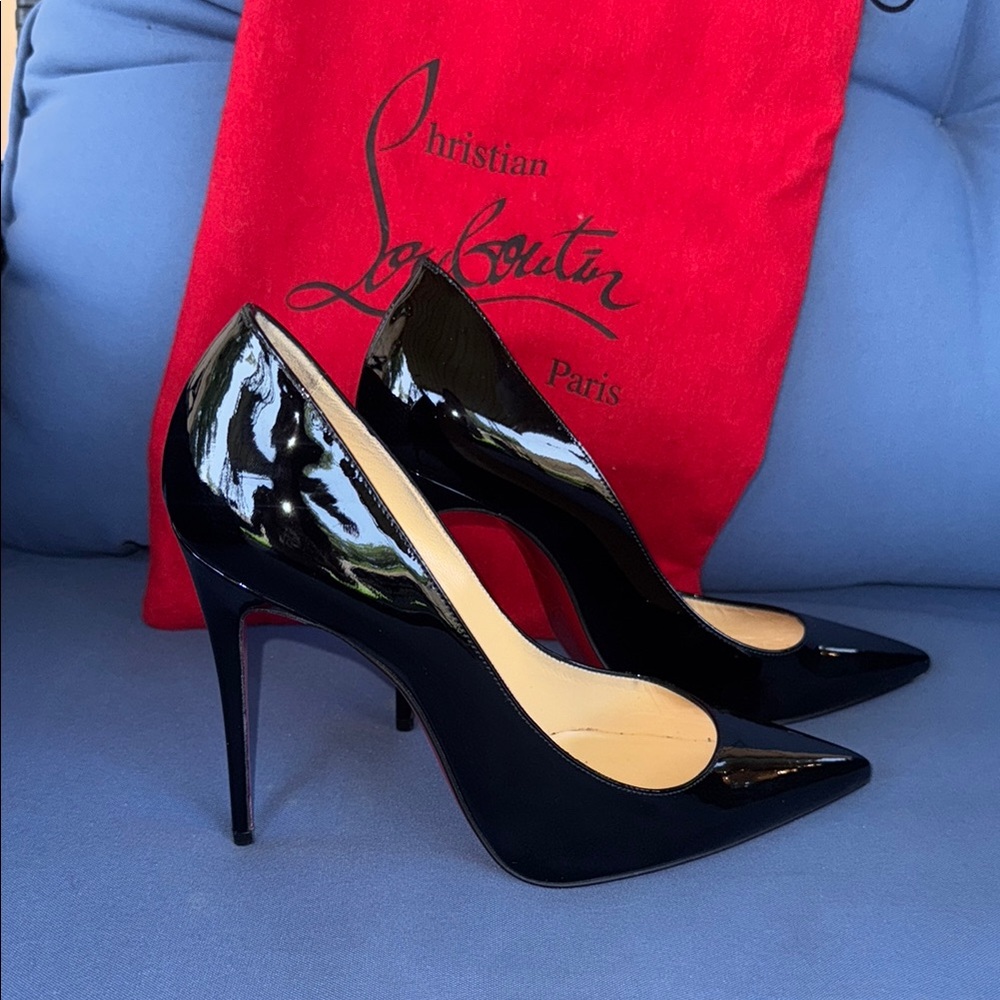 Christian Louboutin Black Patent Leather Stiletto Heels